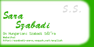 sara szabadi business card